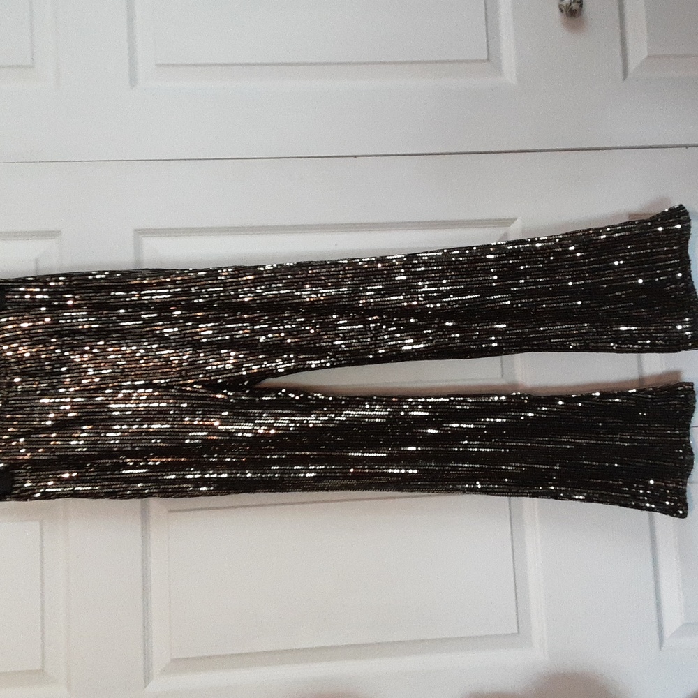 Womans Gold Sequin pants size small